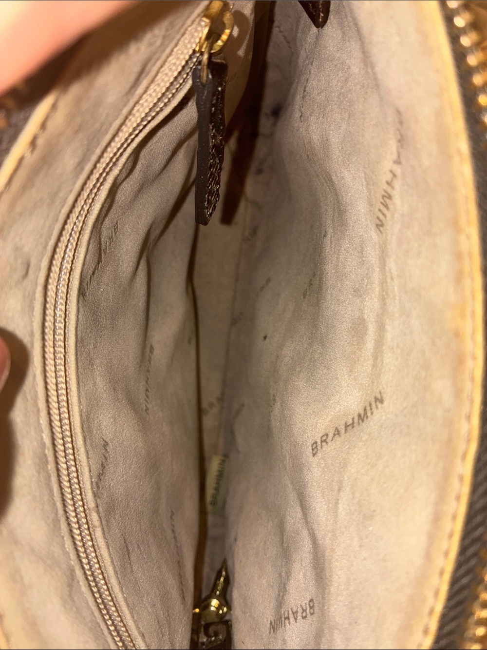 Brahmin Mimosa Espresso Fresco Embossed Leather Crossbody (ABBA) - Picture 15 of 16